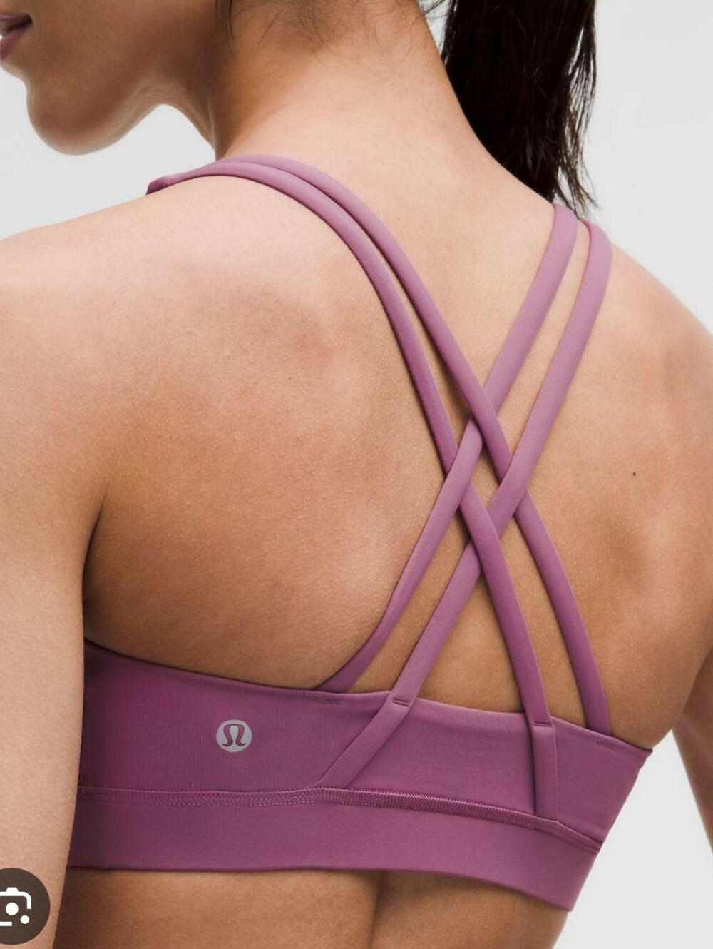 Lululemon Energy Bra Velvet Dust Purple Criss Cross Size 2